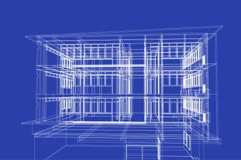Architectural background, architecture elevation, construction drawing 스톡 일러스트