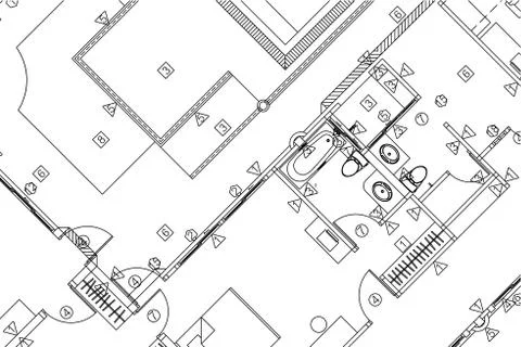 Architectural background, architecture plan, construction drawing Stock Illustration