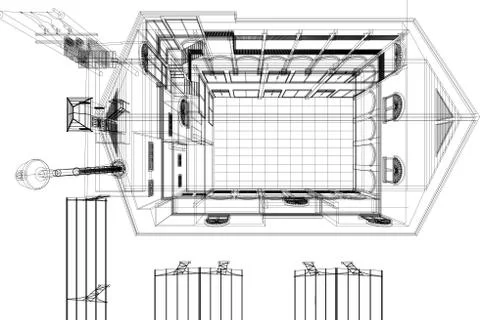 Architectural background, architecture plan, construction drawing Stock Illustration