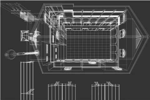 Architectural background, architecture plan, construction drawing Stock Illustration