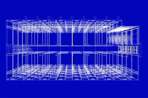 Architectural background, architecture plan, construction drawing Stock Illustration