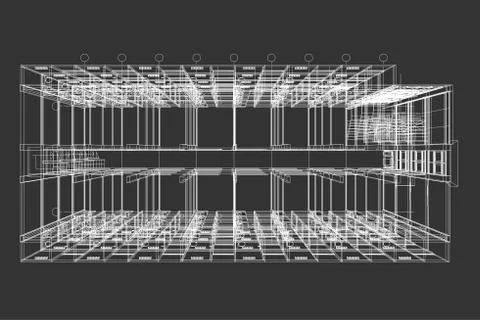 Architectural background, architecture plan, construction drawing Stock Illustration