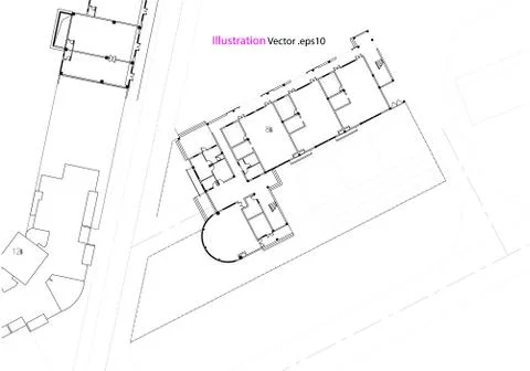 Architectural background, architecture plan, construction drawing 스톡 일러스트