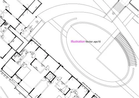 Architectural background, architecture plan, construction drawing Stock Illustration