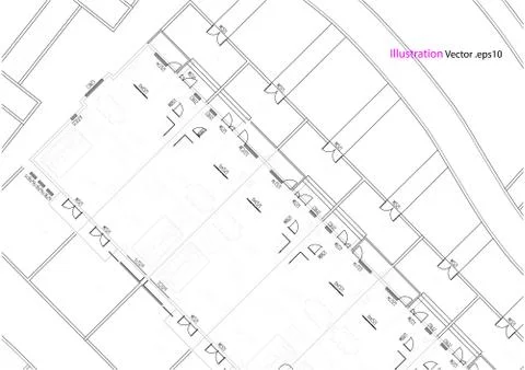 Architectural background, architecture plan, construction drawing Illustrazione stock