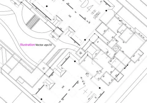 Architectural background, architecture plan, construction drawing 스톡 일러스트