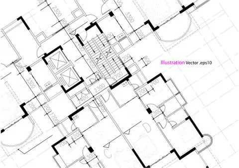 Architectural background, architecture plan, construction drawing Stock Illustration