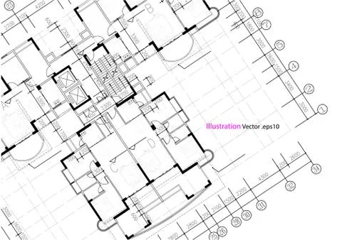 Architectural background, architecture plan, construction drawing 스톡 일러스트