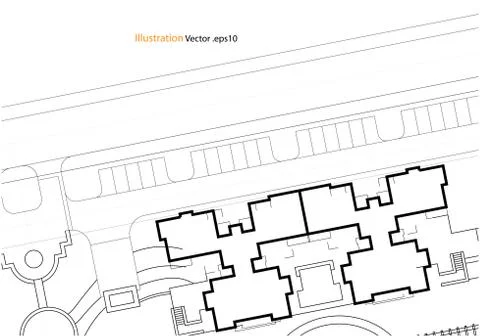 Architectural background, architecture plan, construction drawing Stock Illustration