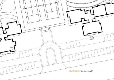 Architectural background, architecture plan, construction drawing Illustrazione stock