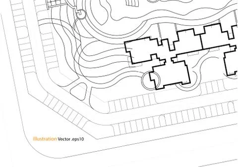 Architectural background, architecture plan, construction drawing Stock Illustration