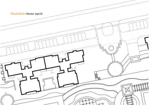 Architectural background, architecture plan, construction drawing 스톡 일러스트