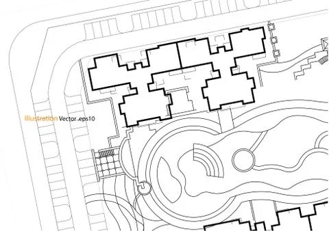 Architectural background, architecture plan, construction drawing Stock Illustration