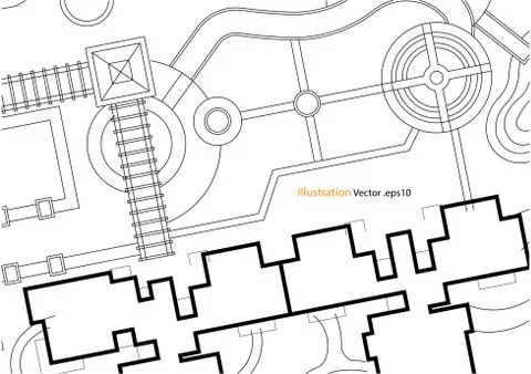 Architectural background, architecture plan, construction drawing Stock Illustration