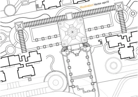 Architectural background, architecture plan, construction drawing Stock Illustration