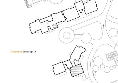 Architectural background, architecture plan, construction drawing Illustrazione stock