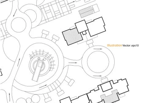 Architectural background, architecture plan, construction drawing Illustrazione stock