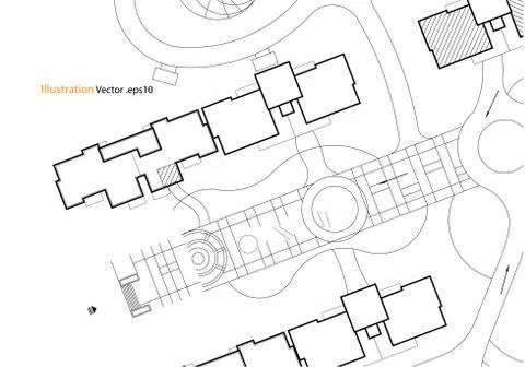 Architectural background, architecture plan, construction drawing Stock Illustration