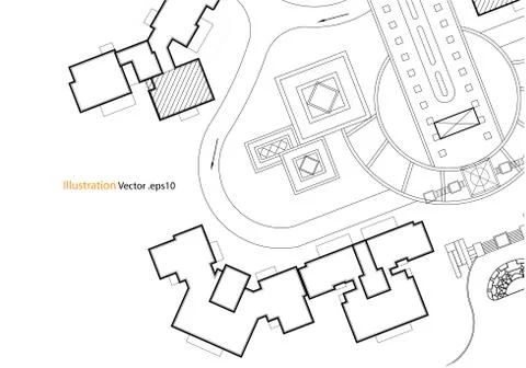 Architectural background, architecture plan, construction drawing Illustrazione stock