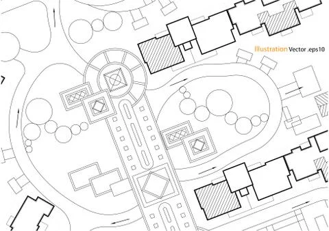 Architectural background, architecture plan, construction drawing Stock Illustration