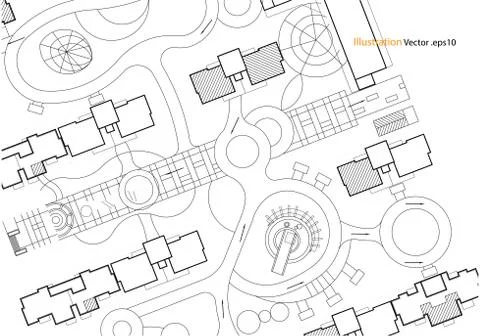 Architectural background, architecture plan, construction drawing Stock Illustration