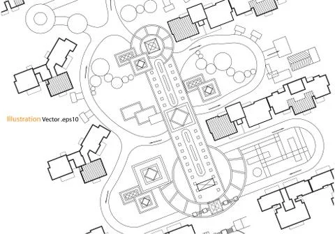 Architectural background, architecture plan, construction drawing Stock Illustration