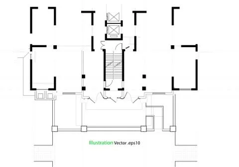 Architectural background, architecture plan, construction drawing Stock Illustration
