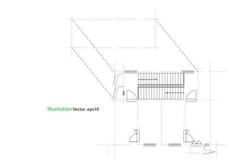 Architectural background, architecture plan, construction drawing Stock Illustration