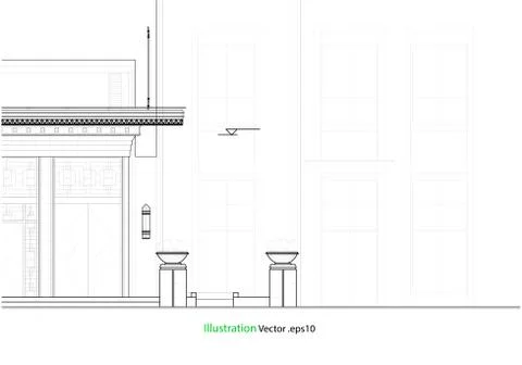 Architectural background, architecture plan, construction drawing 스톡 일러스트