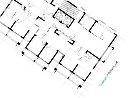 Architectural background, architecture plan, construction drawing Illustrazione stock