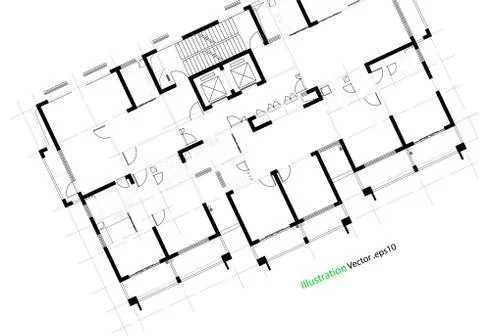 Architectural background, architecture plan, construction drawing Stock Illustration