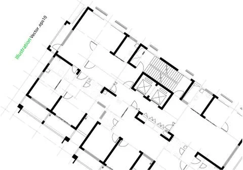 Architectural background, architecture plan, construction drawing Stock Illustration