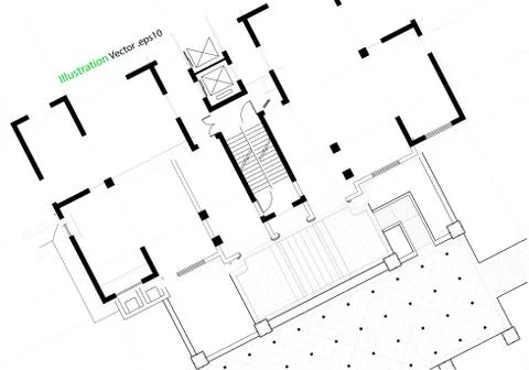 Architectural background, architecture plan, construction drawing Stock Illustration