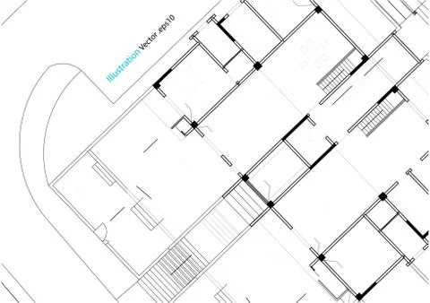 Architectural background, architecture plan, construction drawing Stock Illustration