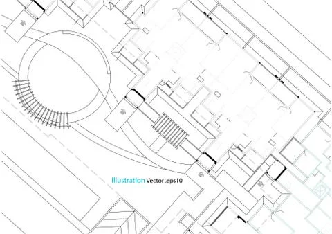 Architectural background, architecture plan, construction drawing Stock Illustration