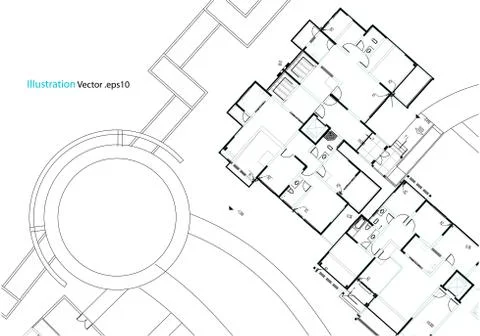 Architectural background, architecture plan, construction drawing Stock Illustration