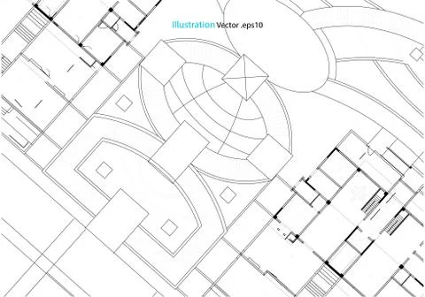 Architectural background, architecture plan, construction drawing Stock Illustration