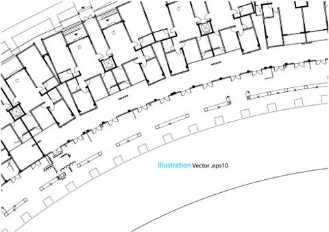 Architectural background, architecture plan, construction drawing Stock Illustration