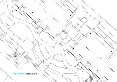 Architectural background, architecture plan, construction drawing 스톡 일러스트