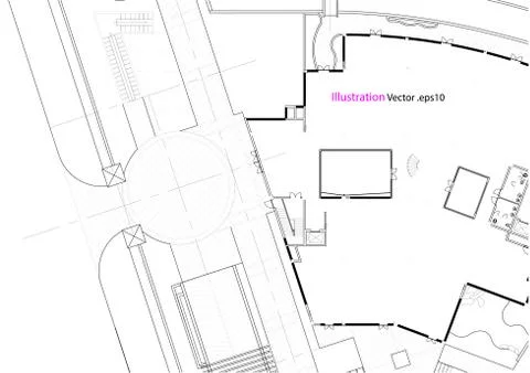 Architectural background, architecture plan, construction drawing Stock Illustration