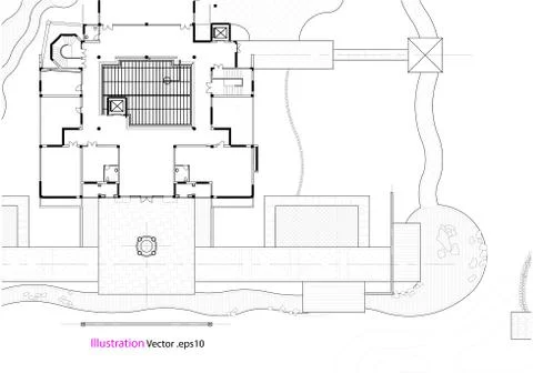 Architectural background, architecture plan, construction drawing Stock Illustration