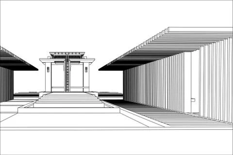 Architectural background, construction drawing Stock Illustration