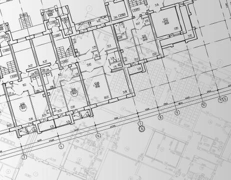 Architectural background drawing technical letters Stock Illustration