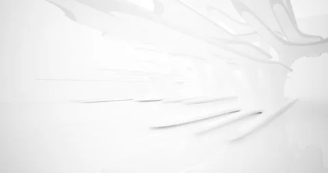 Architectural background.Abstract smooth white interior. 3D animation and render Stock Footage 131724912