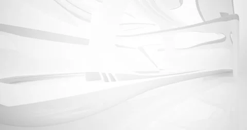 Architectural background.Abstract smooth white interior. 3D animation and render Stock Footage 134724727