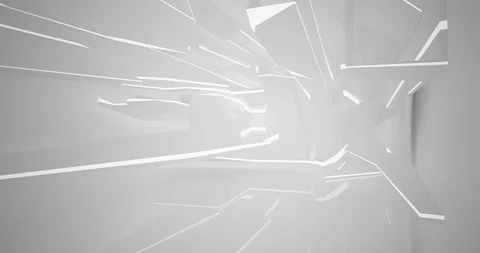 Architectural background.Abstract white interior. 3D animation and rendering. Stock Footage 127518768