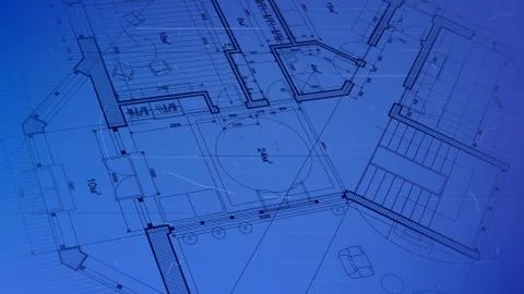 Architectural blueprint - the architectural plan Stock Illustration