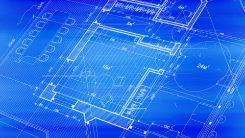 Architectural blueprint - the architectural plan Illustrazione stock