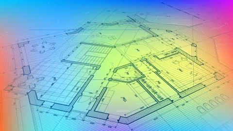 Architectural blueprint - the architectural plan Illustrazione stock