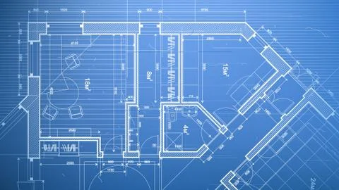 Architectural blueprint - the architectural plan Illustrazione stock